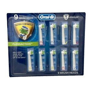 Oral-B FlossAction Max Clean Replacement Brush Heads 9-Pack Refills NEW